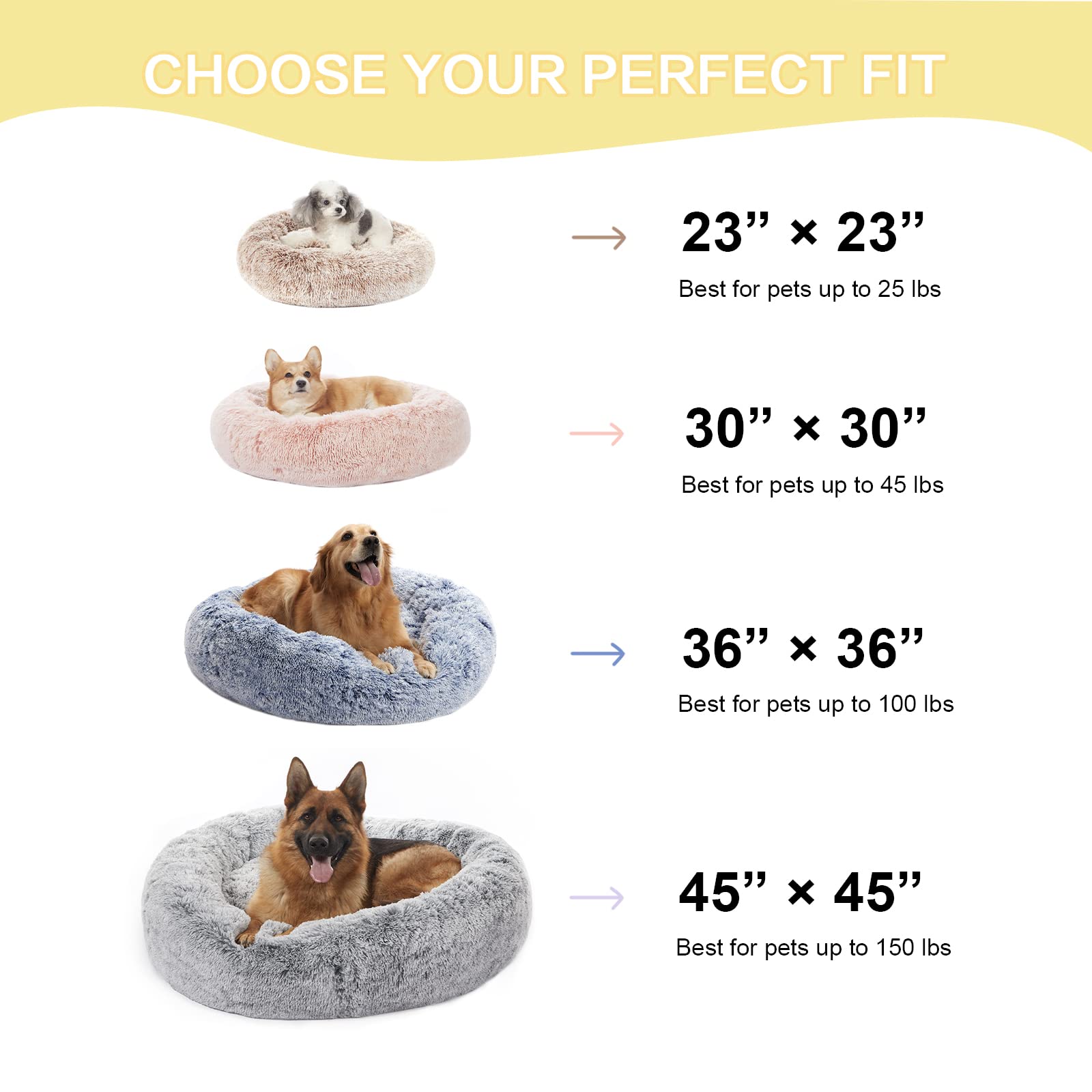 Bedfolks cama donut grande, lavable: funda fácil de limpiar para uso diario