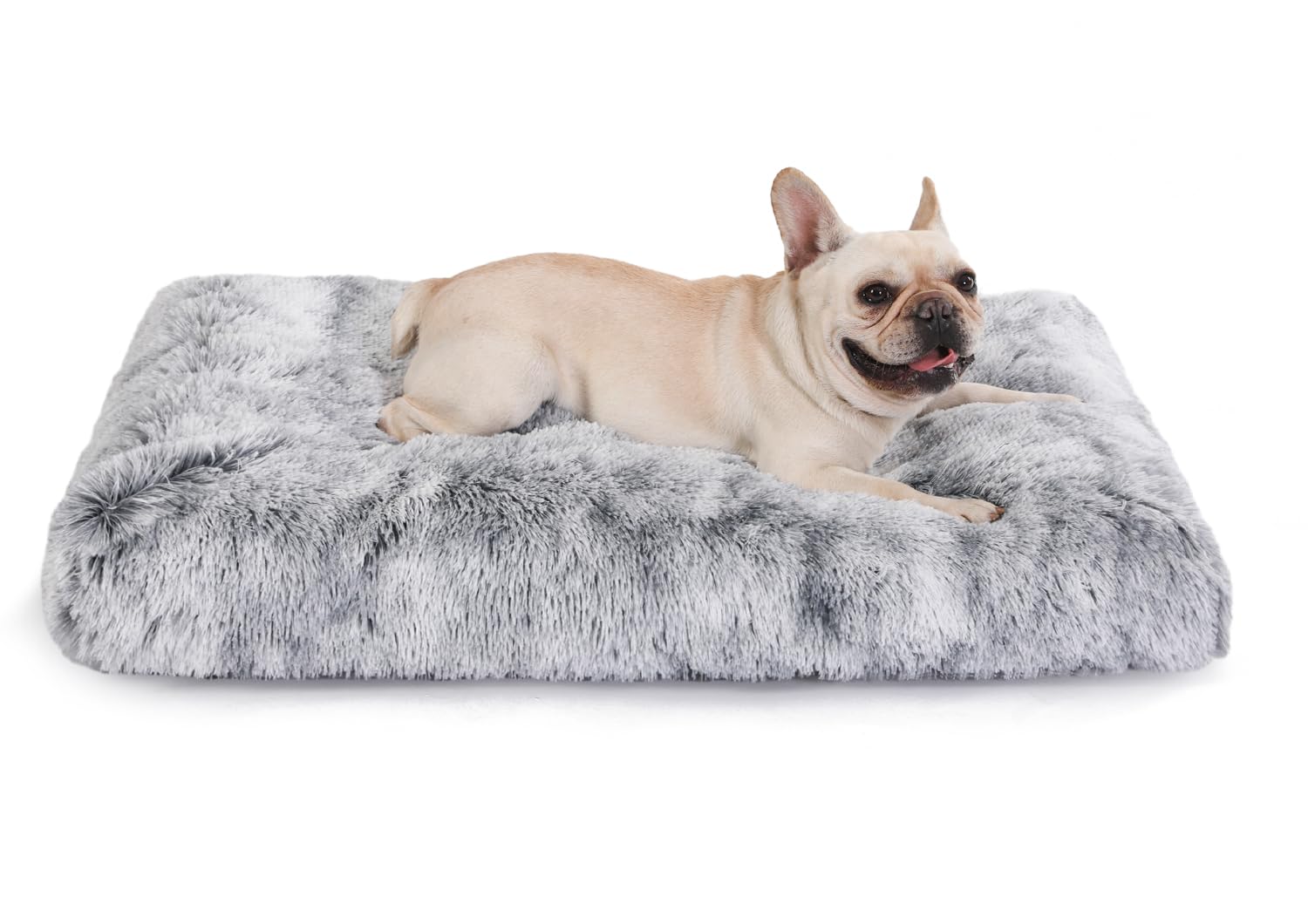 Bedfolks cama para perro jaula con pelo sintético ofrece comodidad suave.