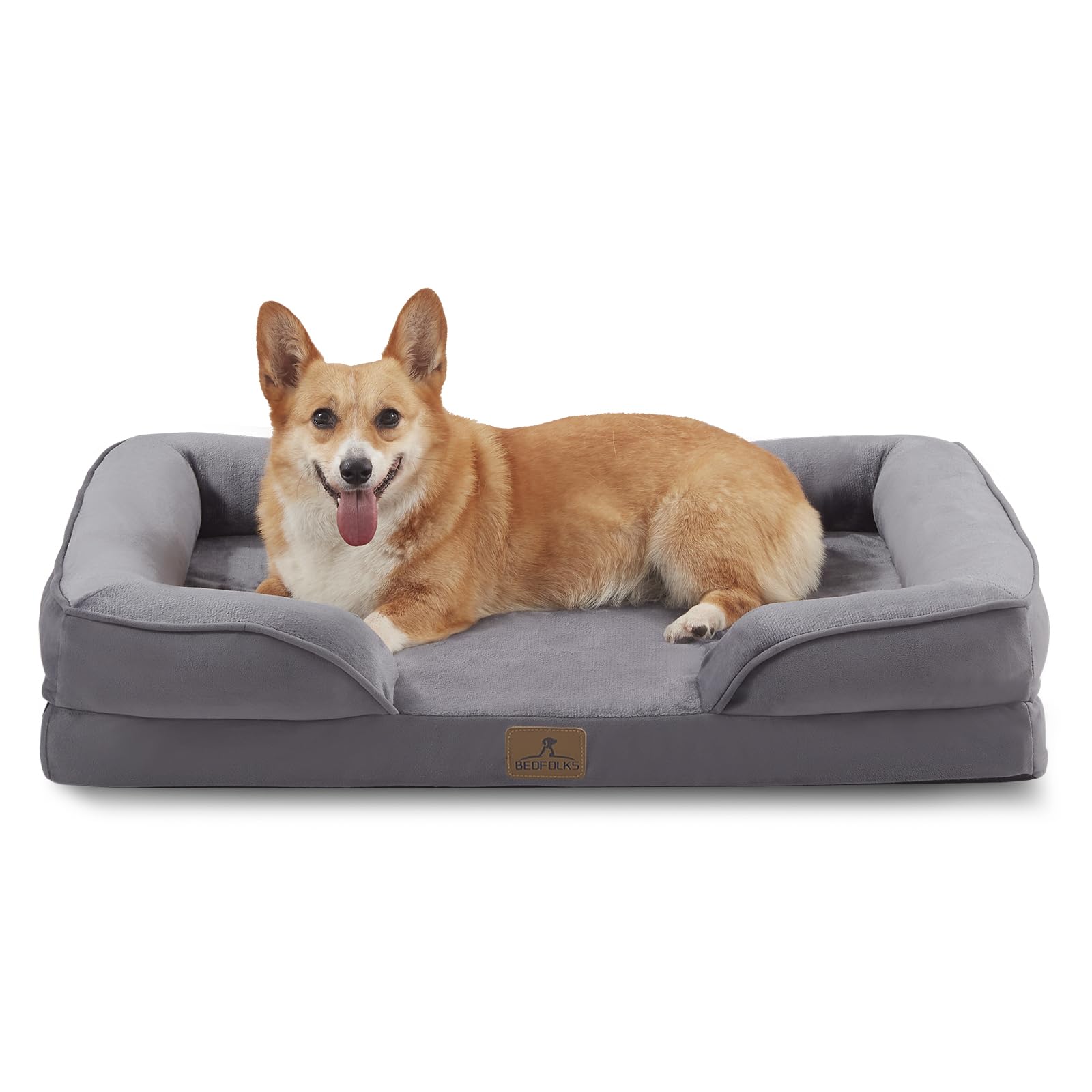 Bedfolks cama ortopédica para perros, vista general, soporte cómodo para articulaciones.
