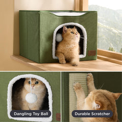 Bedsure bola colgante de peluche estimula juego y exploración.