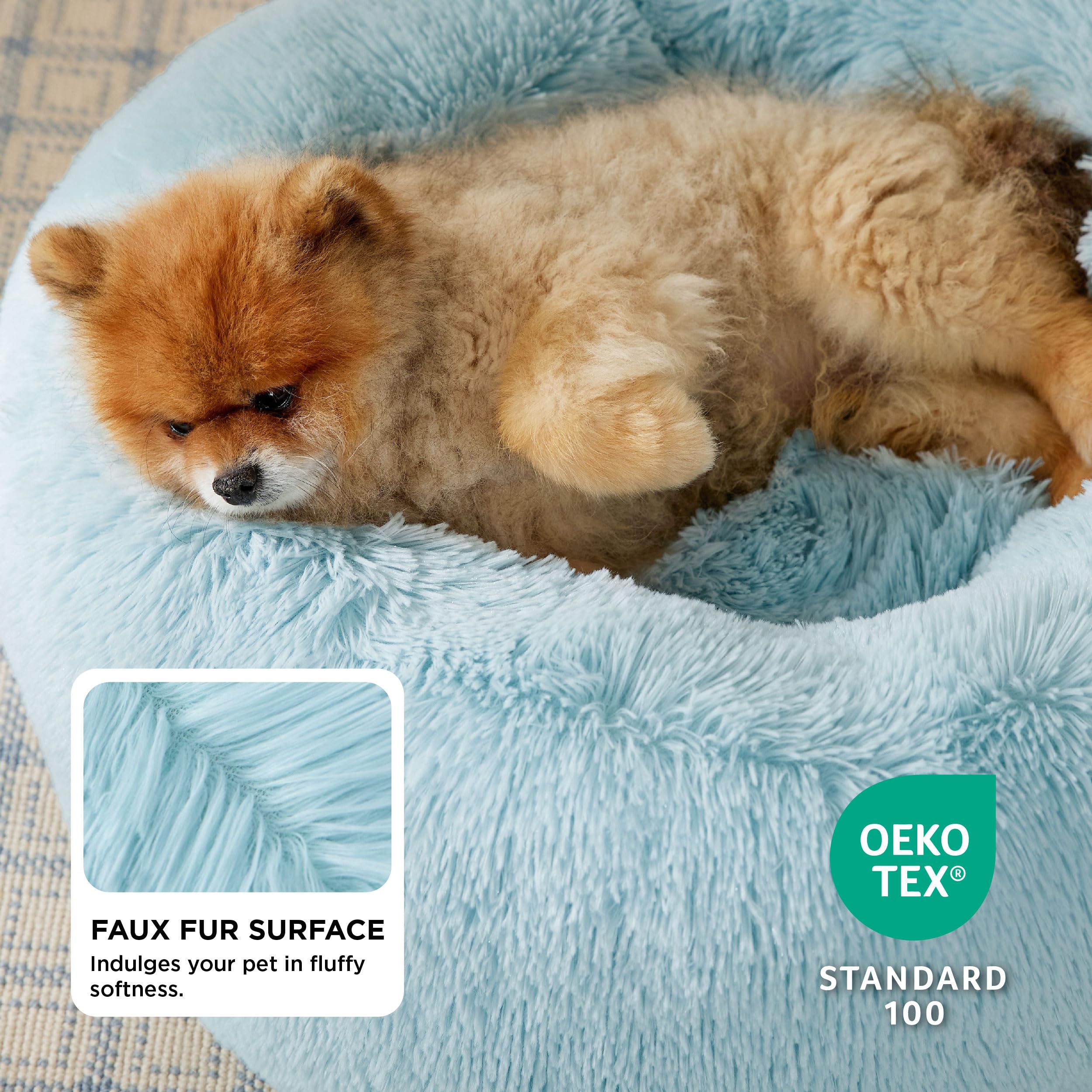 Bedsure Cama Donut con arco alzado: soporte para cabeza y cuello.