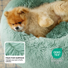 Bedsure cama donut con borde elevado, soporte para la cabeza del perro