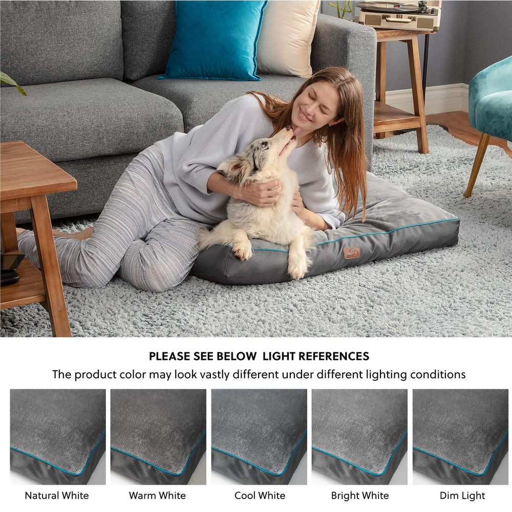 Bedsure cama para perros gris comprimida para envío económico.