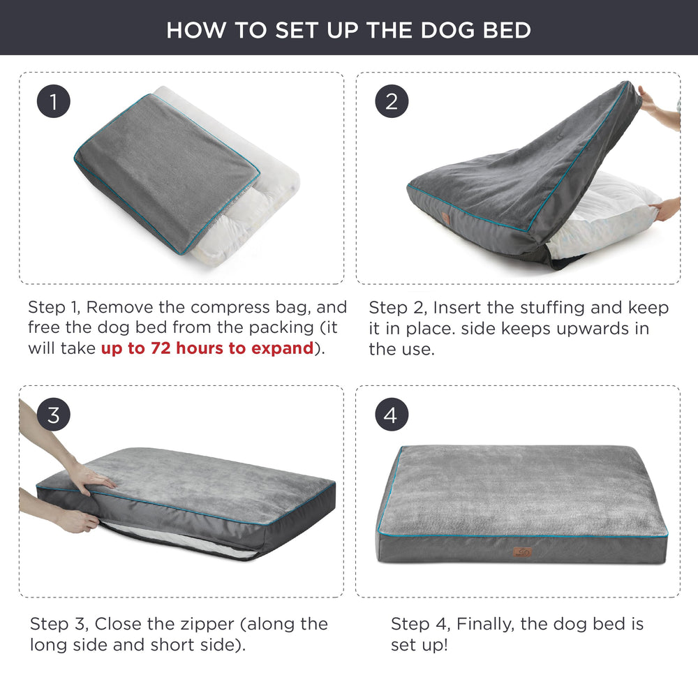 Bedsure cama para perros gris útil tanto en interior como exterior.