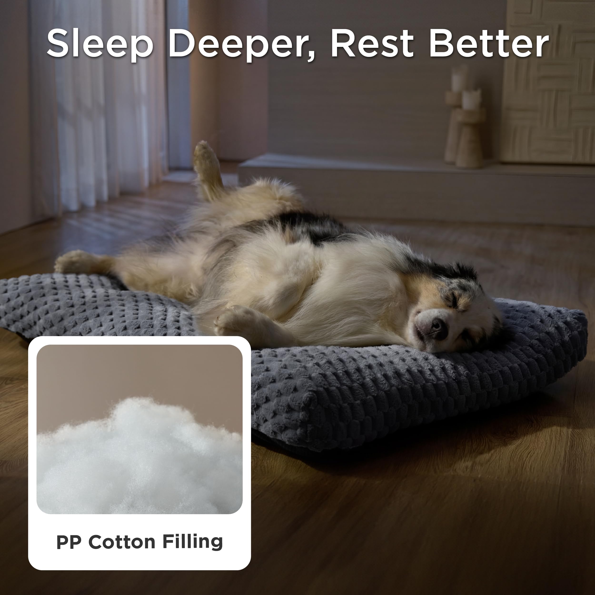 Bedsure cama para perro jaula grande crema: medida 35x23x3.5 para jaula o suelo