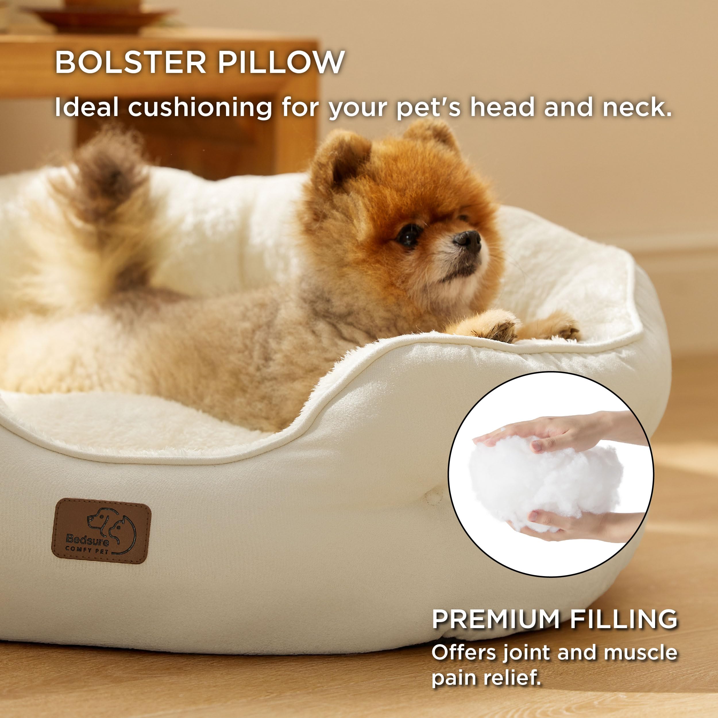 Bedsure cama para perro pequeño con refuerzo redondo que abraza el cuerpo