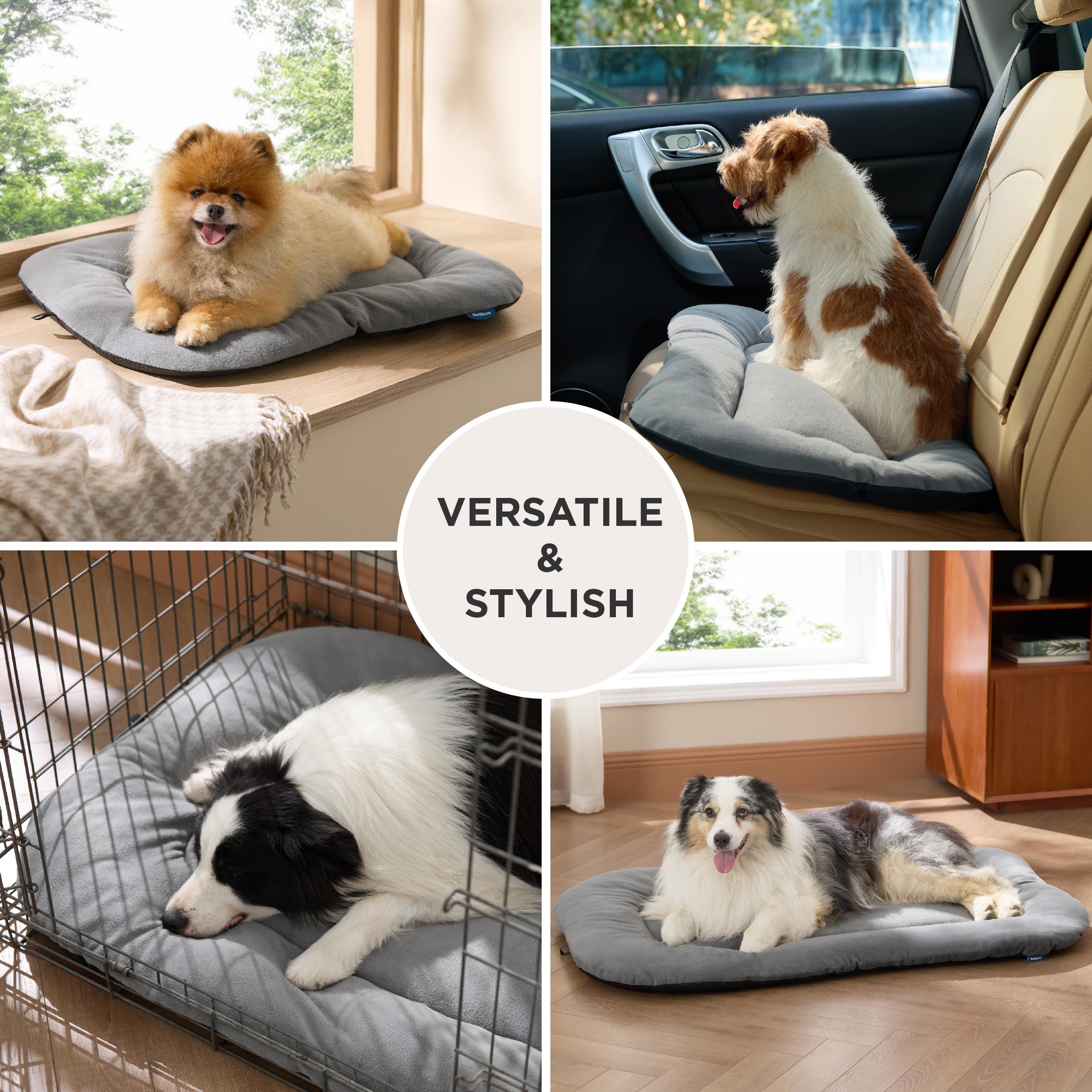Bedsure cama para perros, compatible con jaulas de diferentes tamaños.