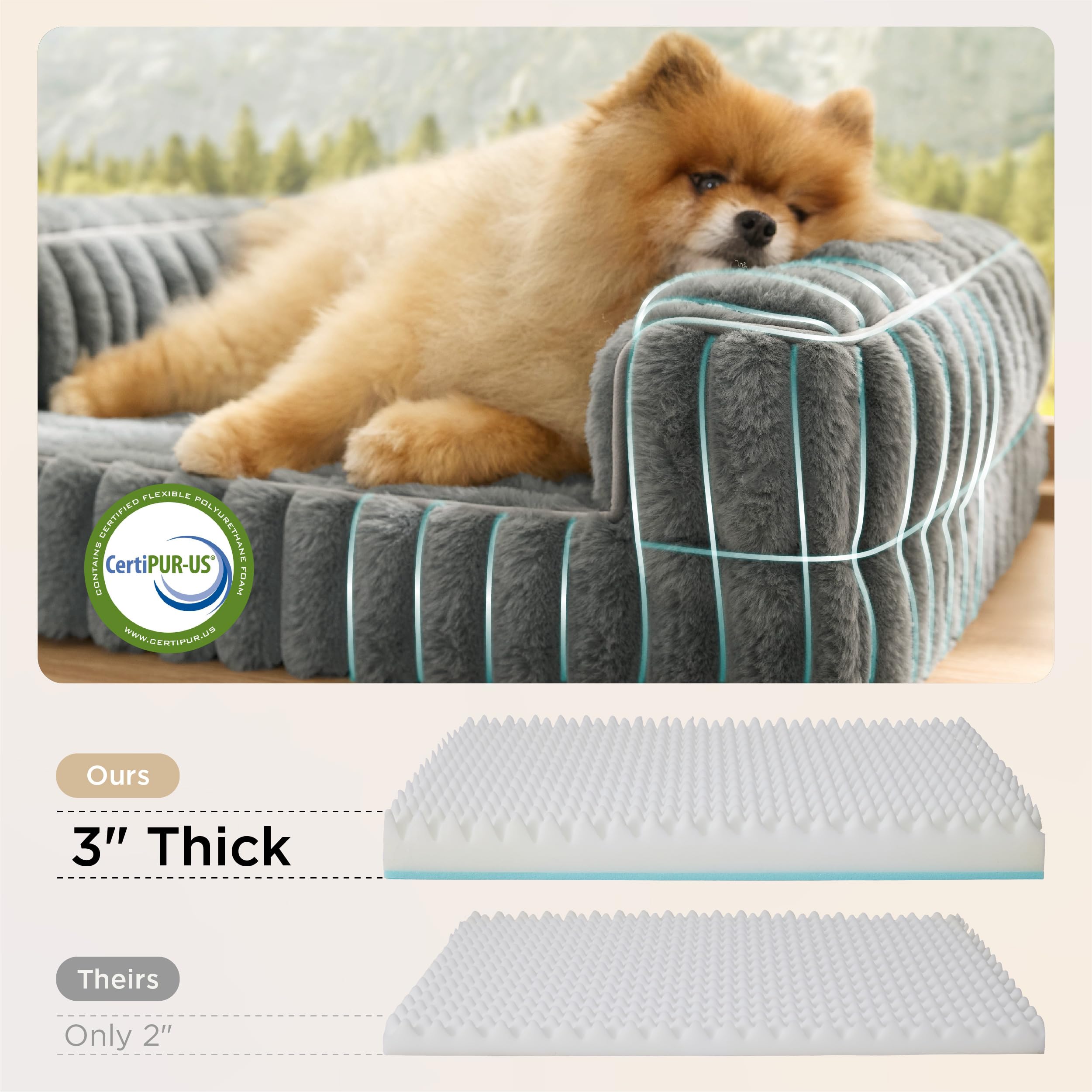 Bedsure ComfyFleece borde-triple-acolchado mayor seguridad para cabeza y cuello.