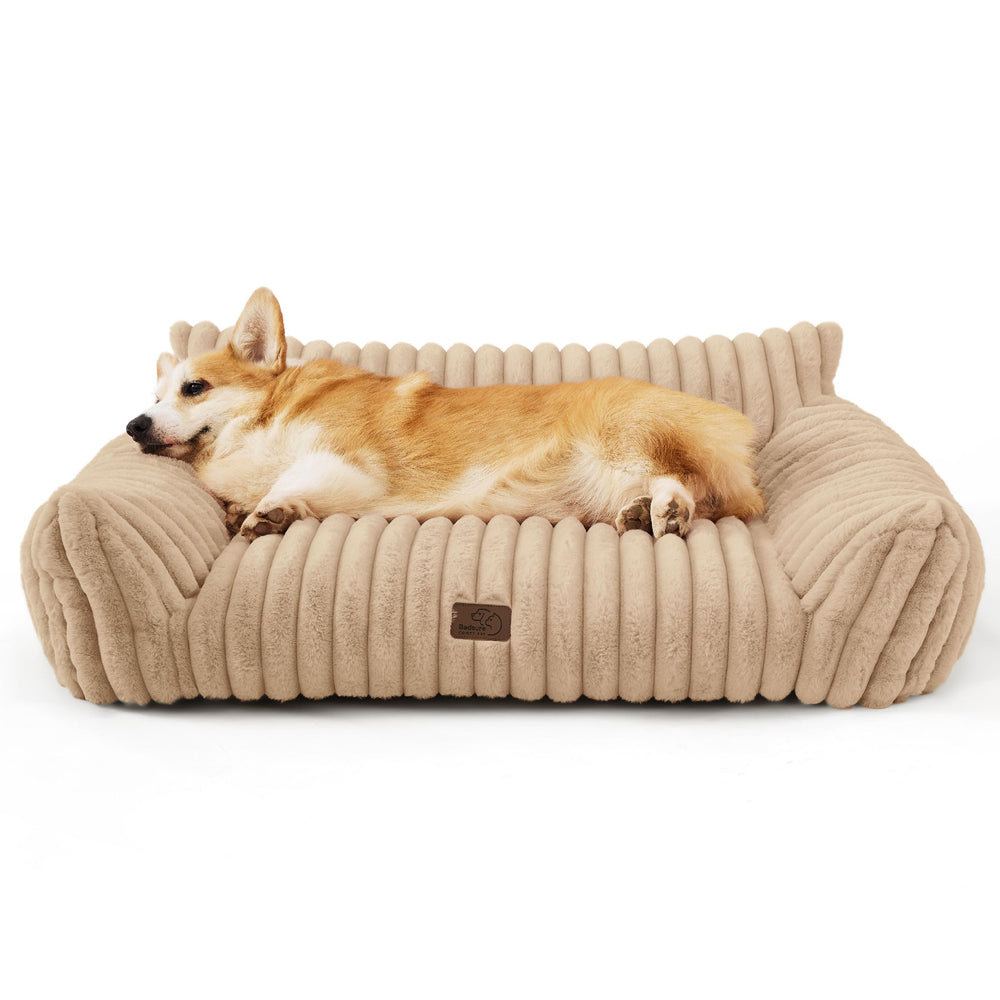 Bedsure ComfyFleece frente: soporte cómodo para la cabeza de tu perro mediano.