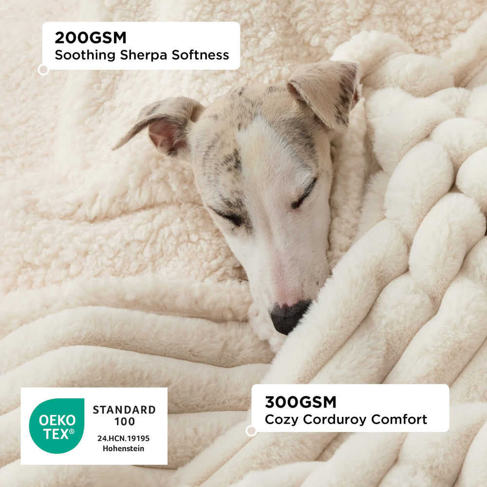 Bedsure ComfyFleece manta doble cara pana-sherpa ofrece dos texturas suaves