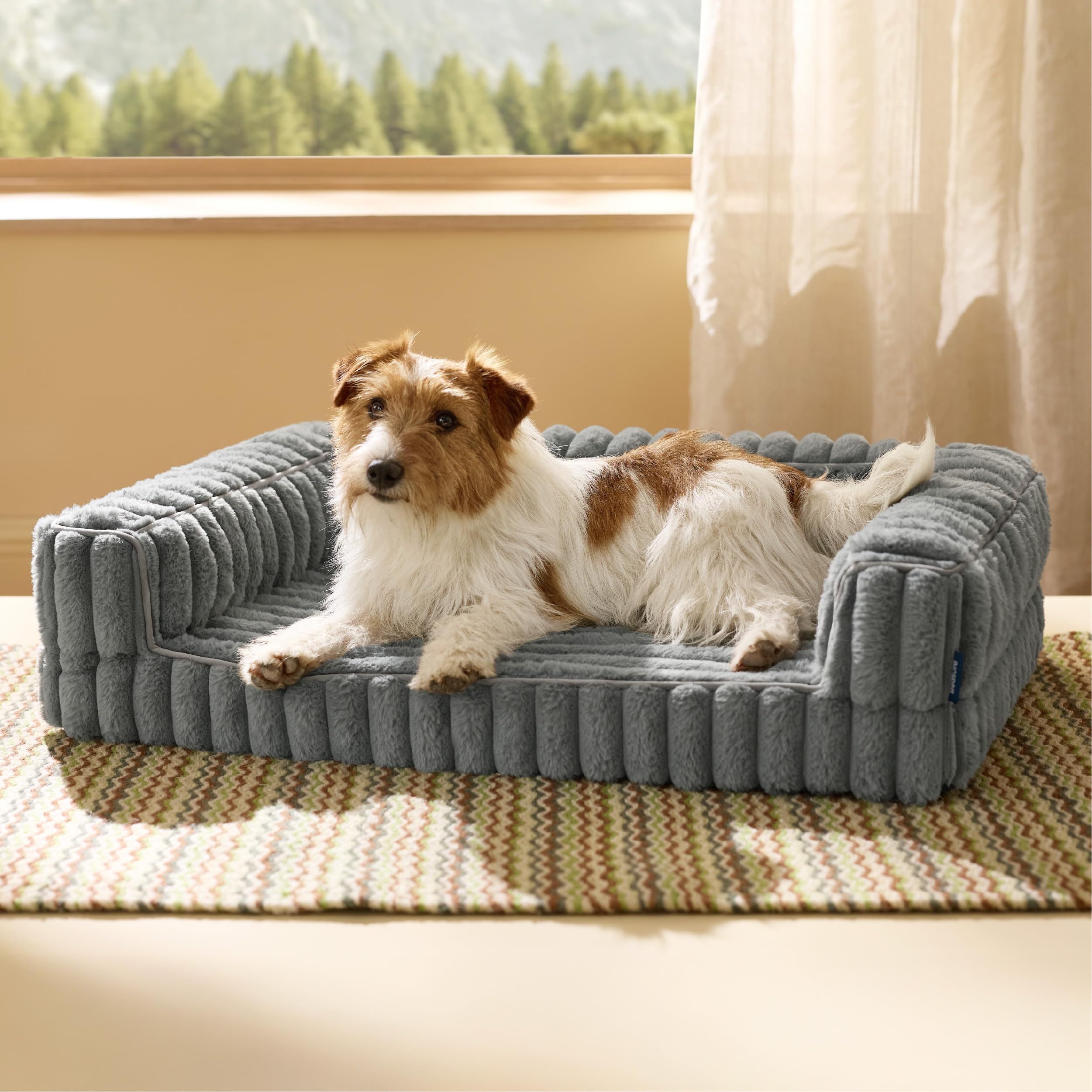 Bedsure ComfyFleece cama-ortopedica-perro-media descanso cómodo y soporte articular.