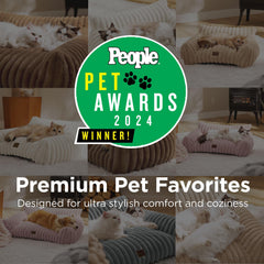 Bedsure ComfyFleece, respaldo alto para perros medianos, soporte fiable.
