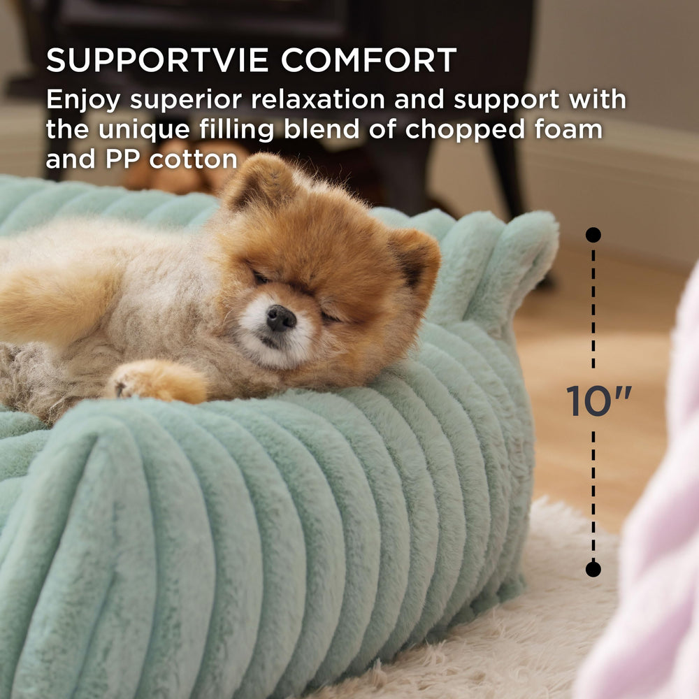 Bedsure ComfyFleece, relleno 2:1 espuma y fibra, equilibrio entre soporte y comodidad.