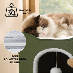 Bedsure cama-gato plataforma superior ofrece espacio para estirarse y observar desde la ventana.
