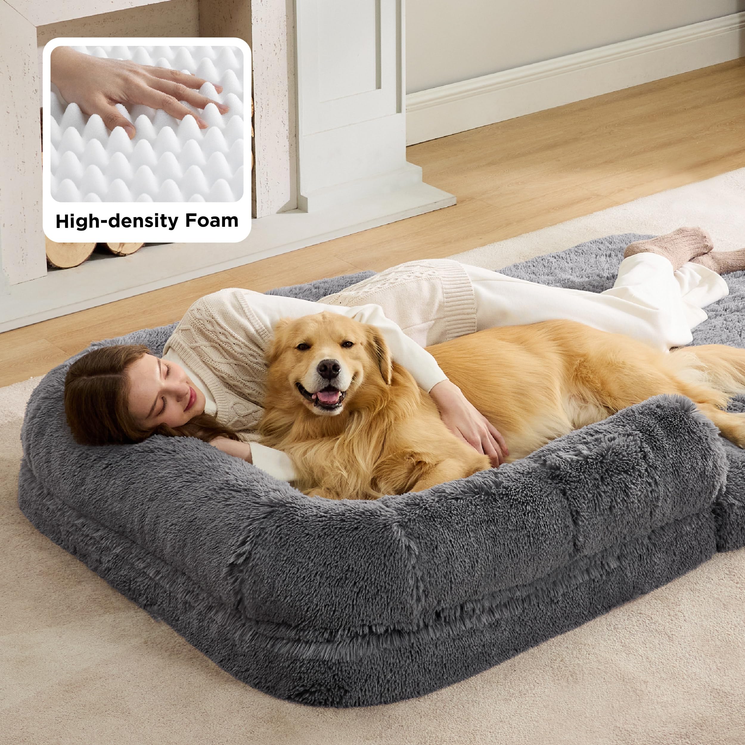 Bedsure espuma tipo huevo con soporte ortopédico para descanso más estable.