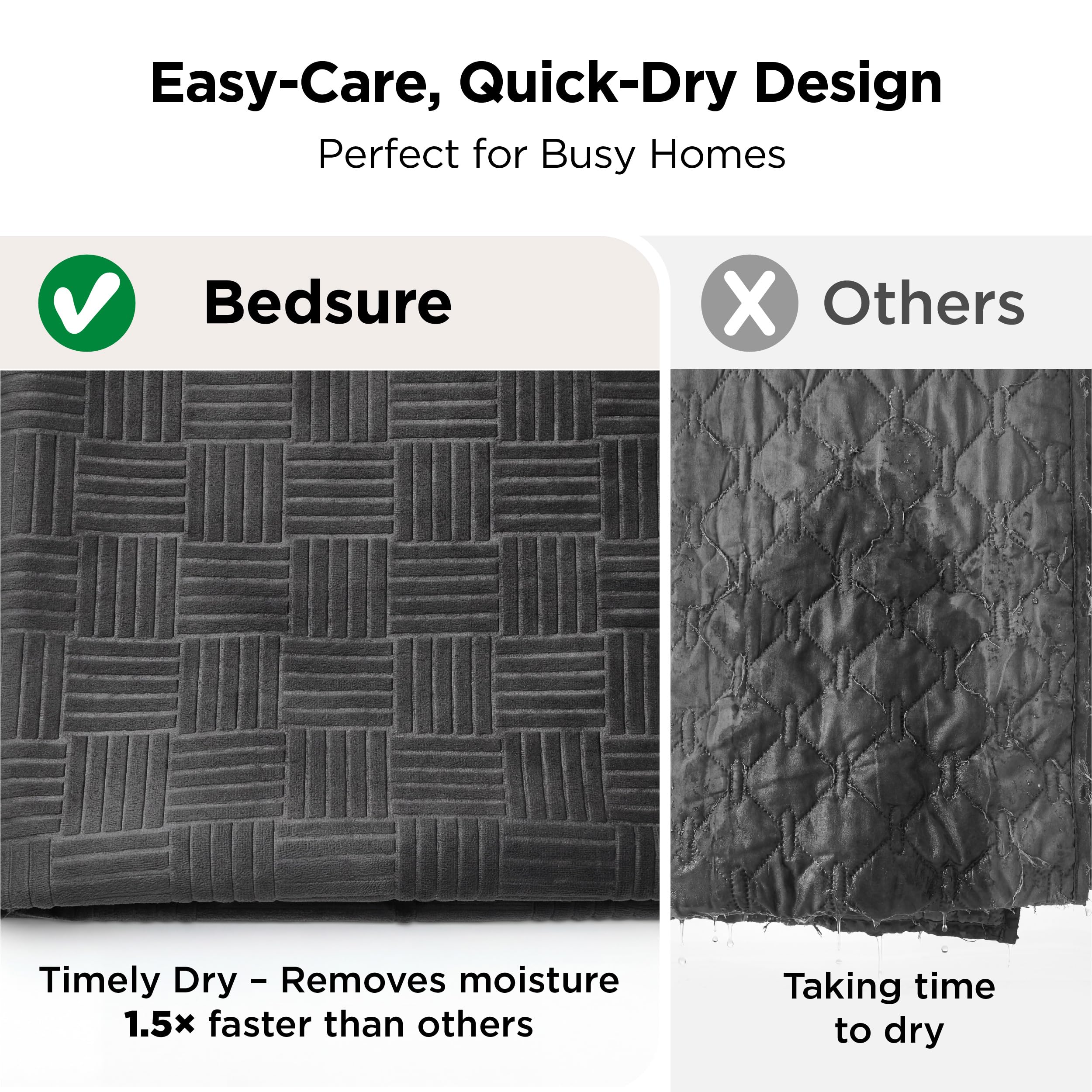 Bedsure funda de secado rápido apta para lavado en máquina.