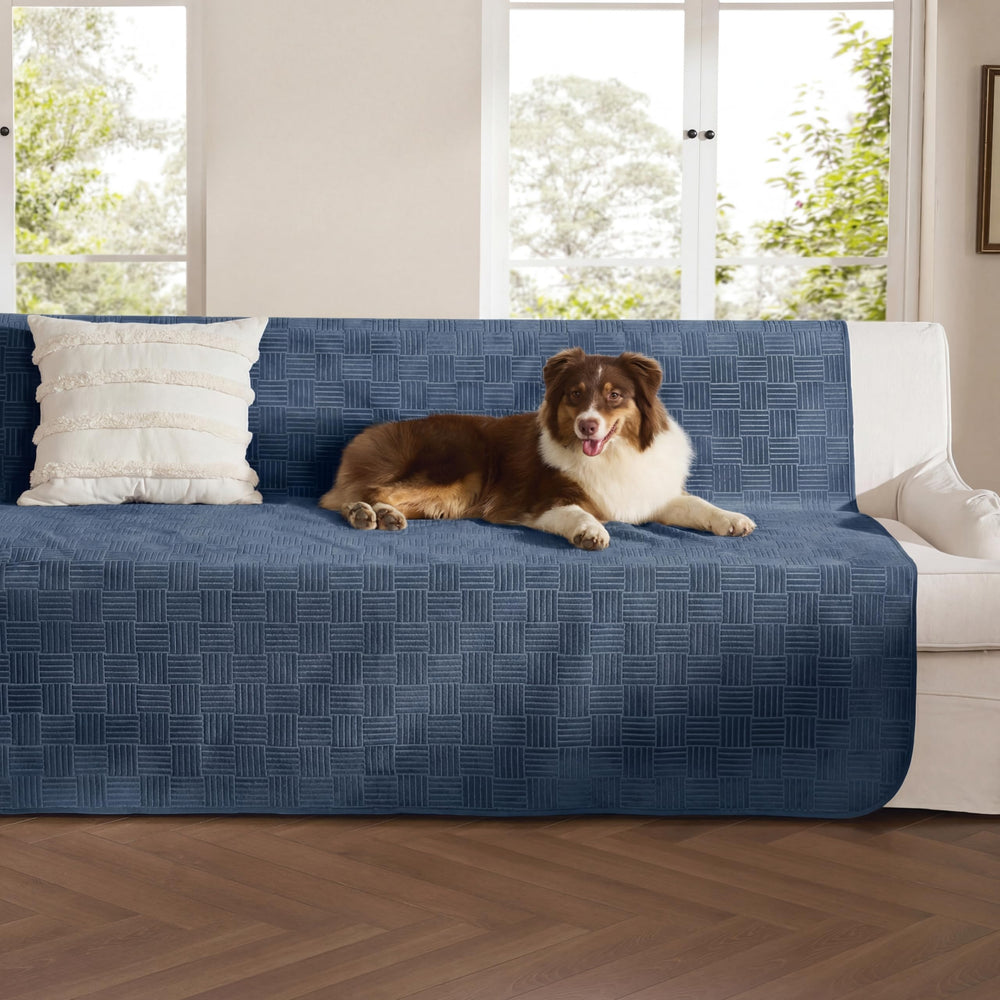Bedsure funda sofá impermeable para perros protege muebles frente a derrames diarios.