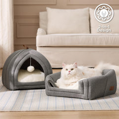 Bedsure cueva 2 en 1, forma de cama acolchada para siestas.