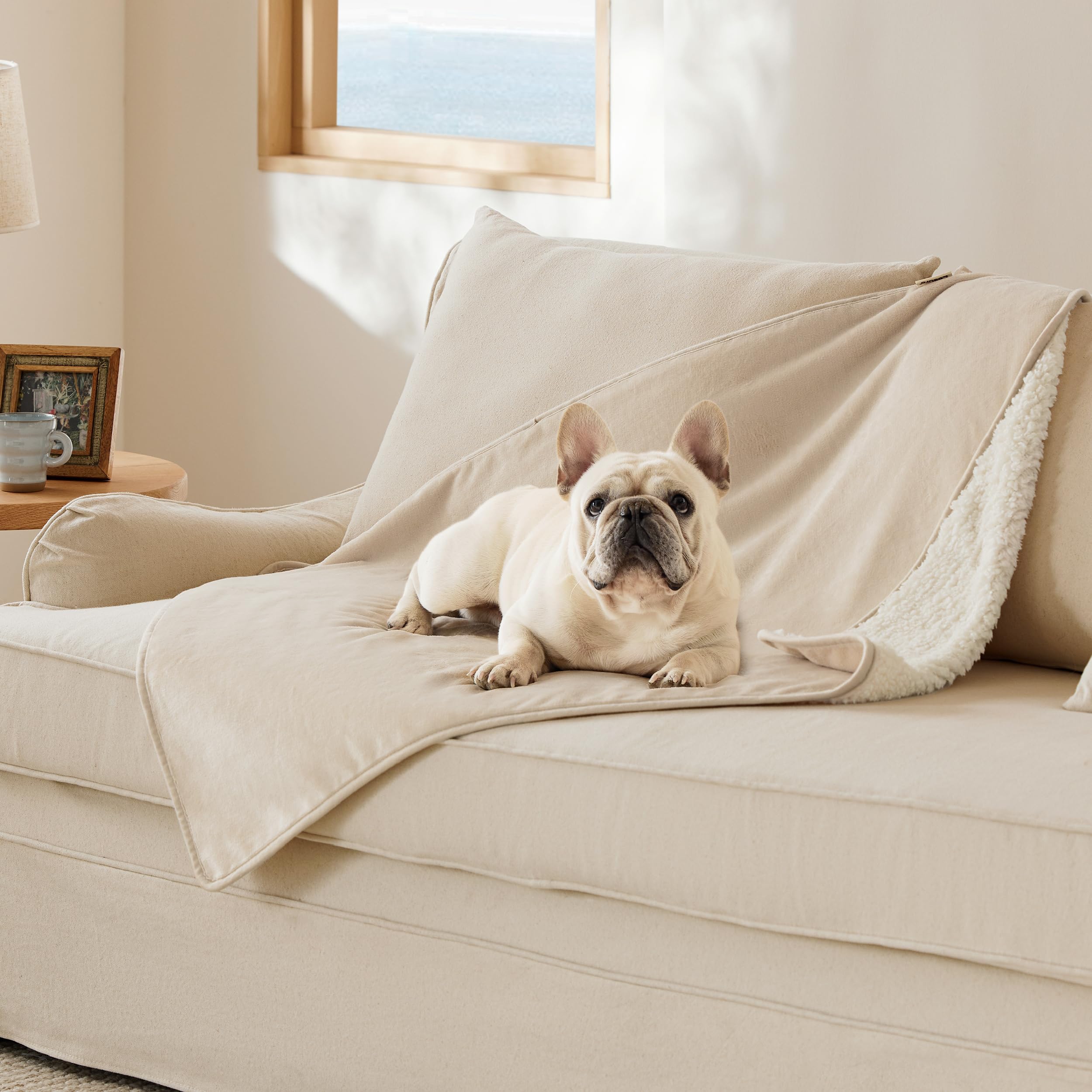 Bedsure manta para gatos impermeable protege el sofá de líquidos.