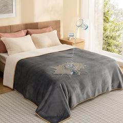 Bedsure manta impermeable para cama grande, sherpa cálido y cómodo.