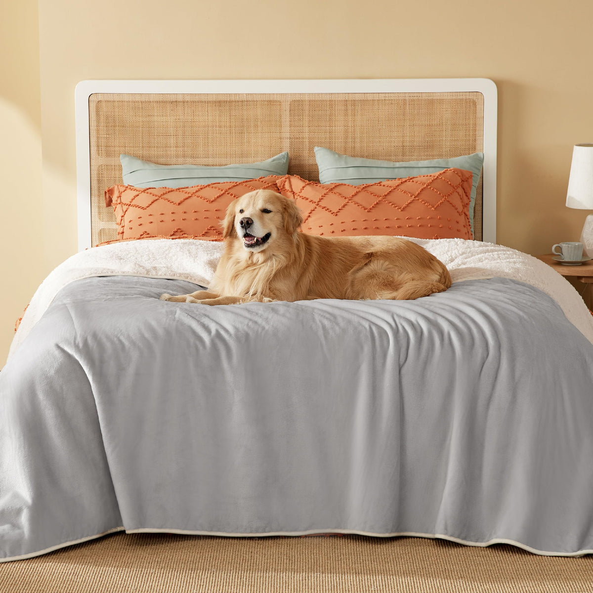 Bedsure manta impermeable para cama con Sherpa protege contra humedad.