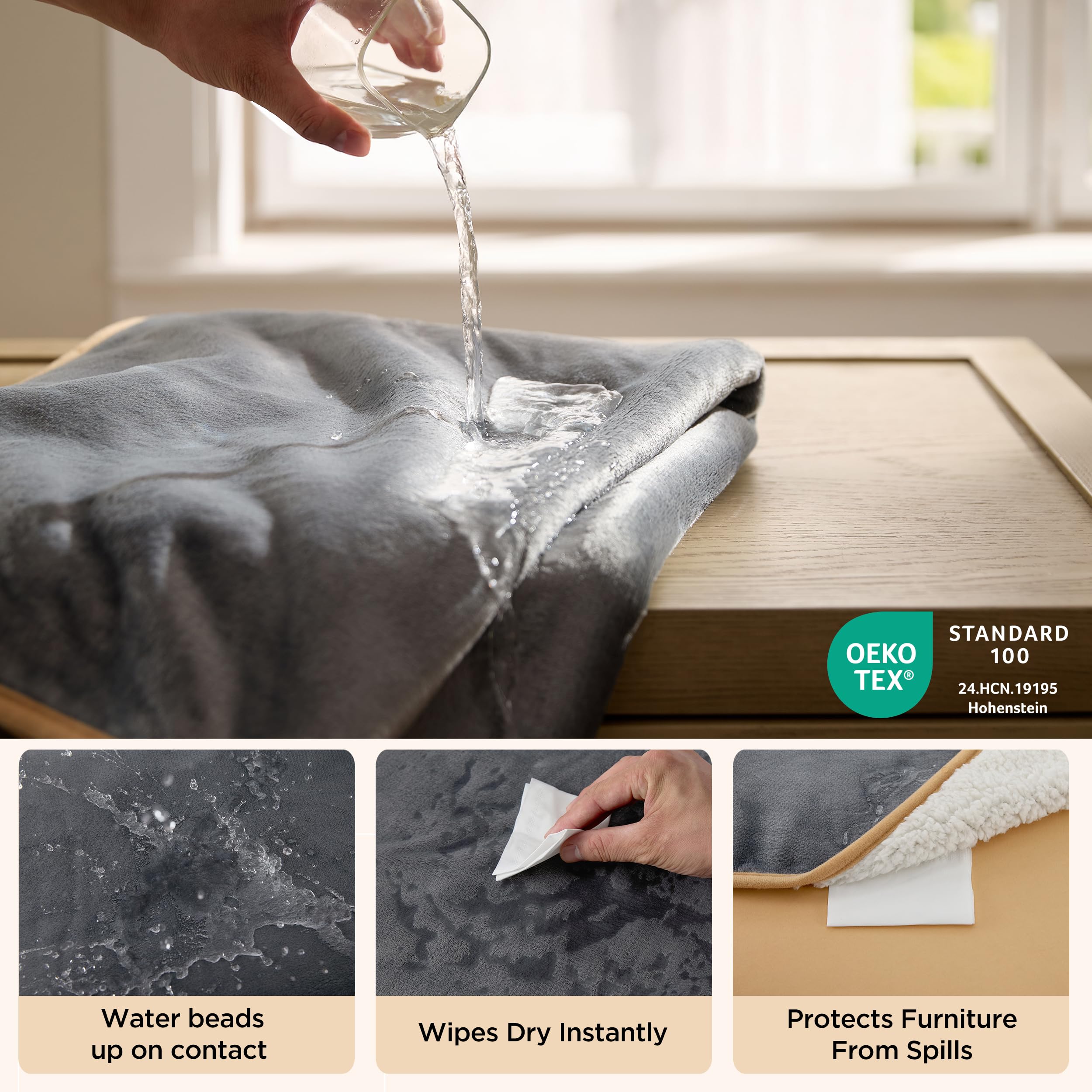 Bedsure manta impermeable para perros grandes, protege muebles.