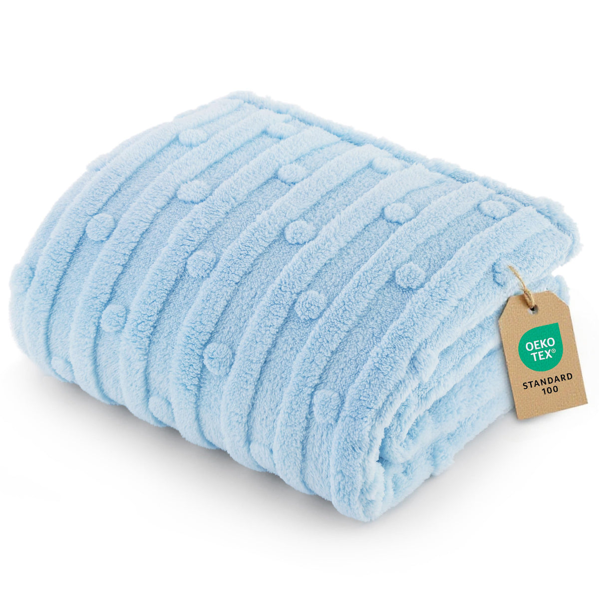 Bedsure manta para perro pequeño azul con textura felpa coralina suave para descanso.