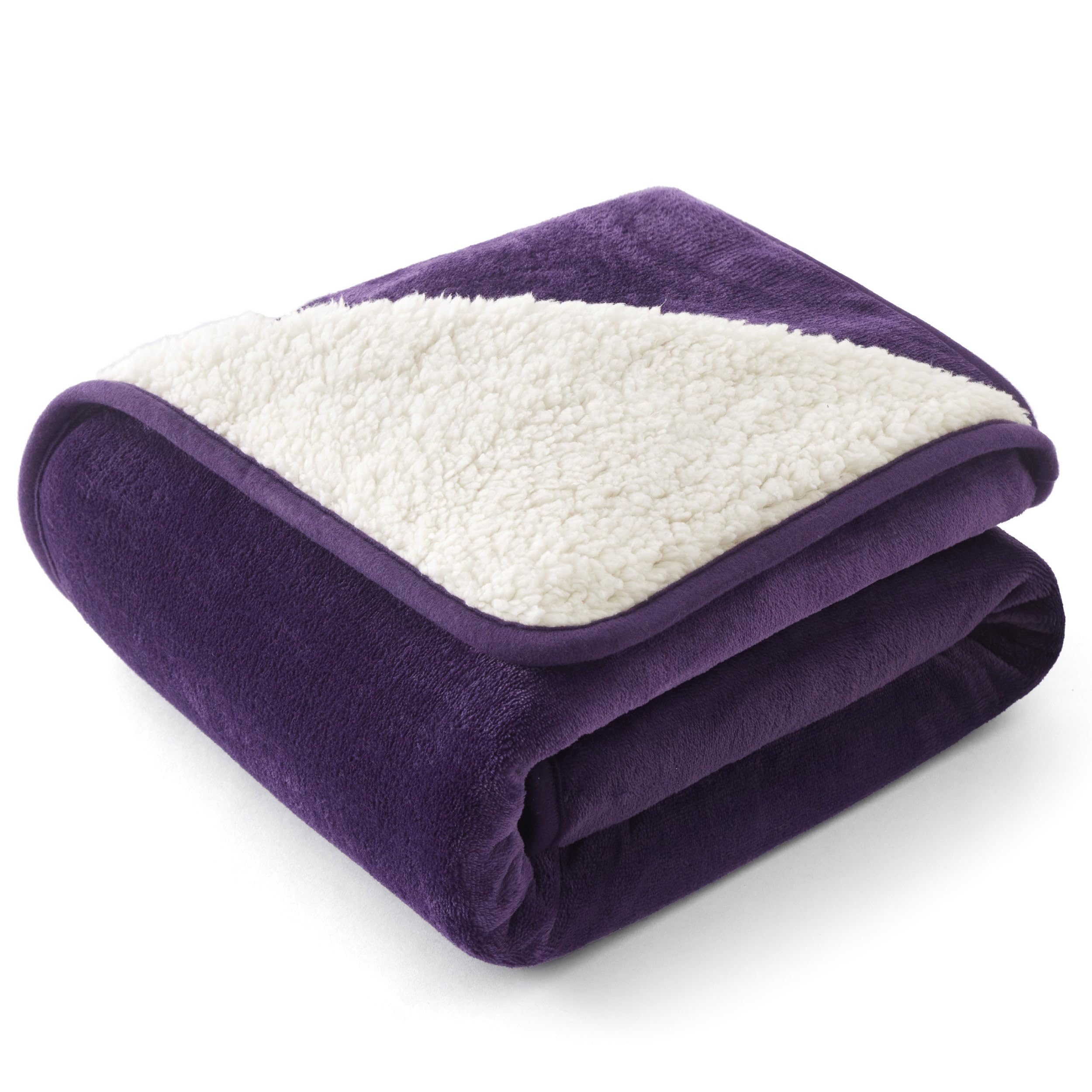 Bedsure manta impermeable para perros, sherpa berenjena, protege el sofá.