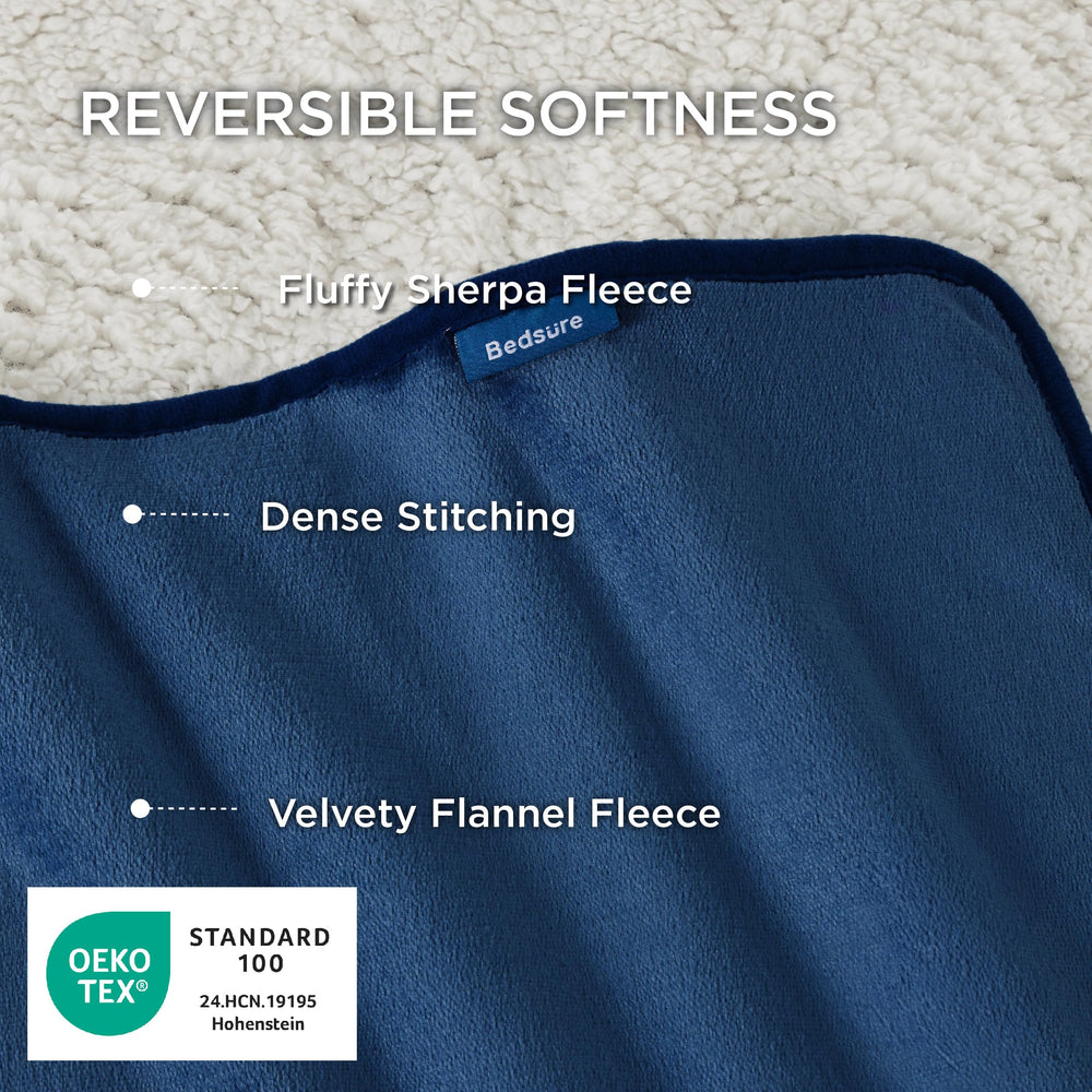 Bedsure manta protección sofá azul para manchas y pelo de mascotas.