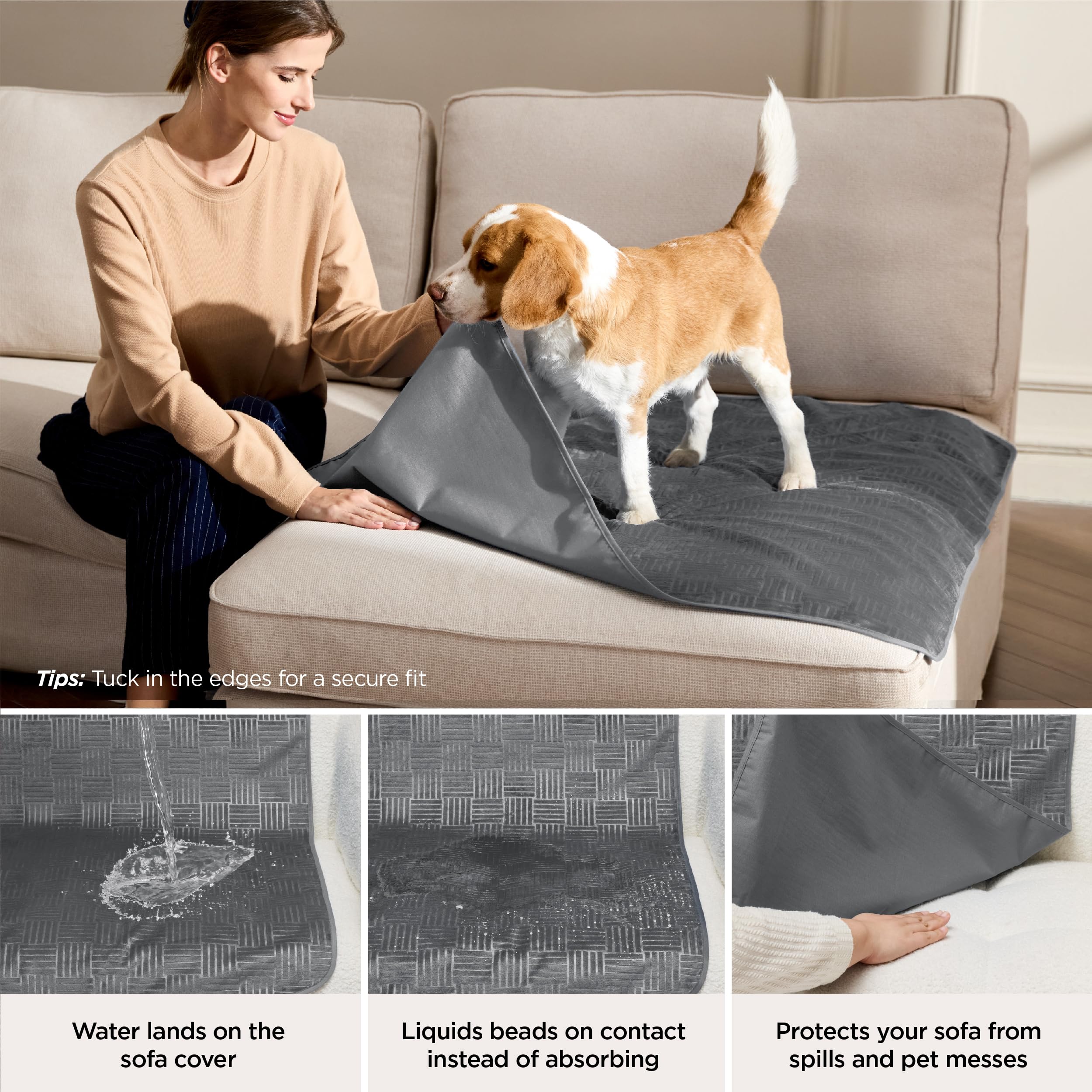 Bedsure protector mueble impermeable ligero para sofá y cama.