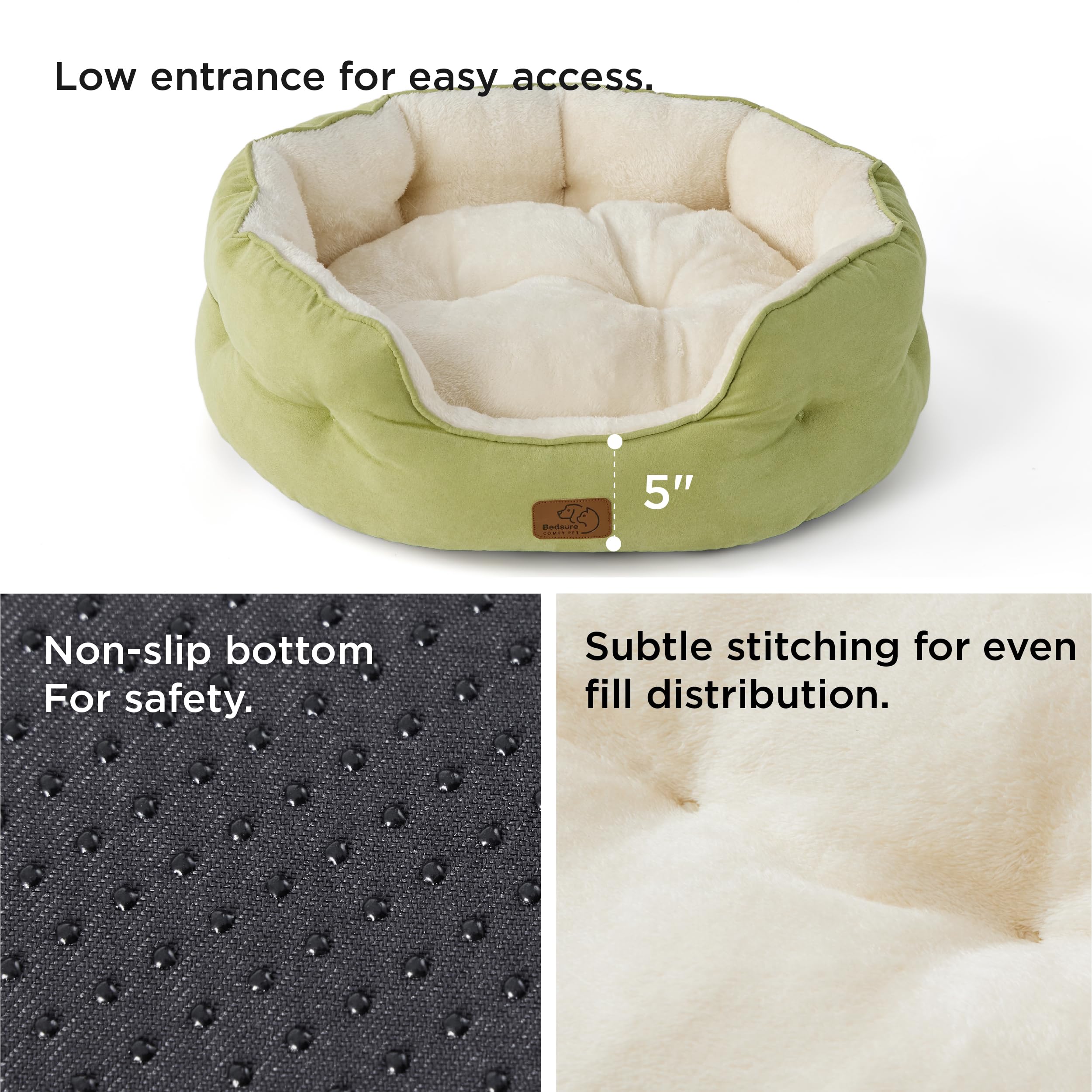 Tejido lavable Bedsure, fácil limpieza para mantener la cama de mascota fresca.