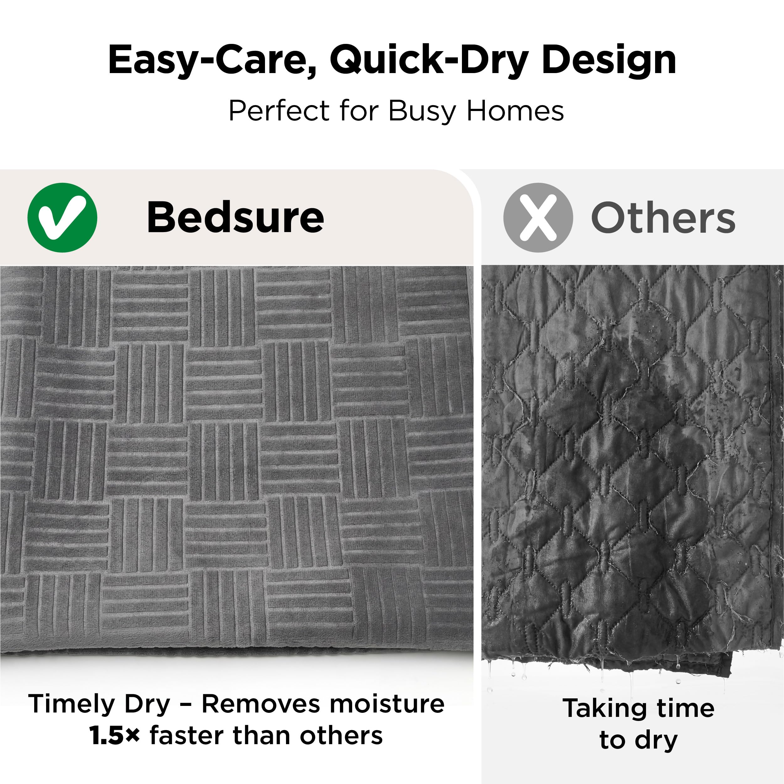 Uso portátil Bedsure para casa y viaje, protege sillones y camas en gris ceniza.