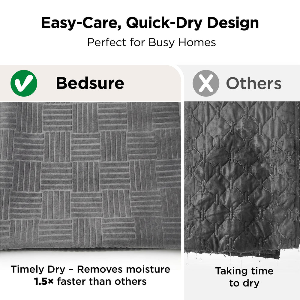 Uso portátil Bedsure para casa y viaje, protege sillones y camas en gris ceniza.
