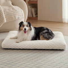 Cama para perro Bedsure XL en jaula, suave y lavable para dormir cómodo.