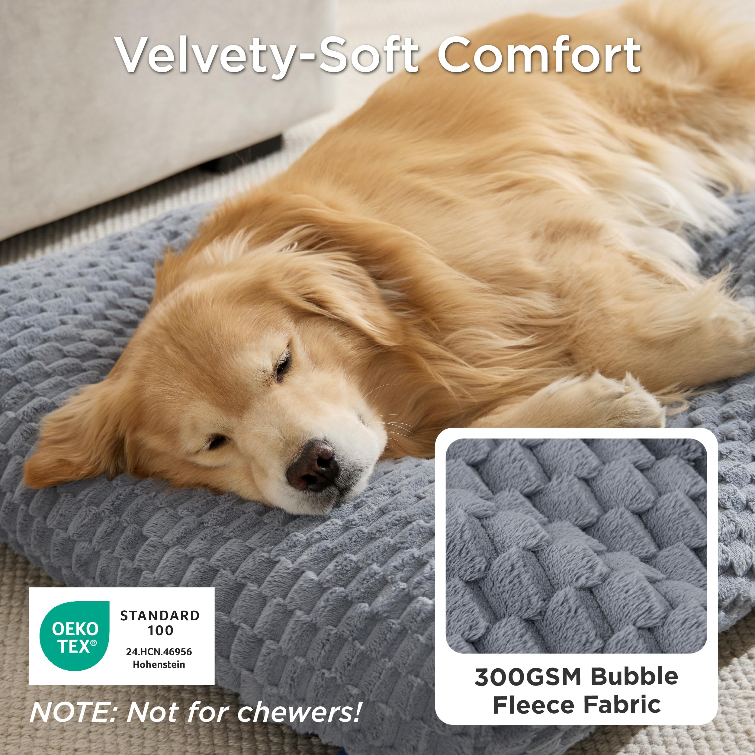Bedsure XL cama perro relleno nube PP ofrece suavidad y confort para dormir.