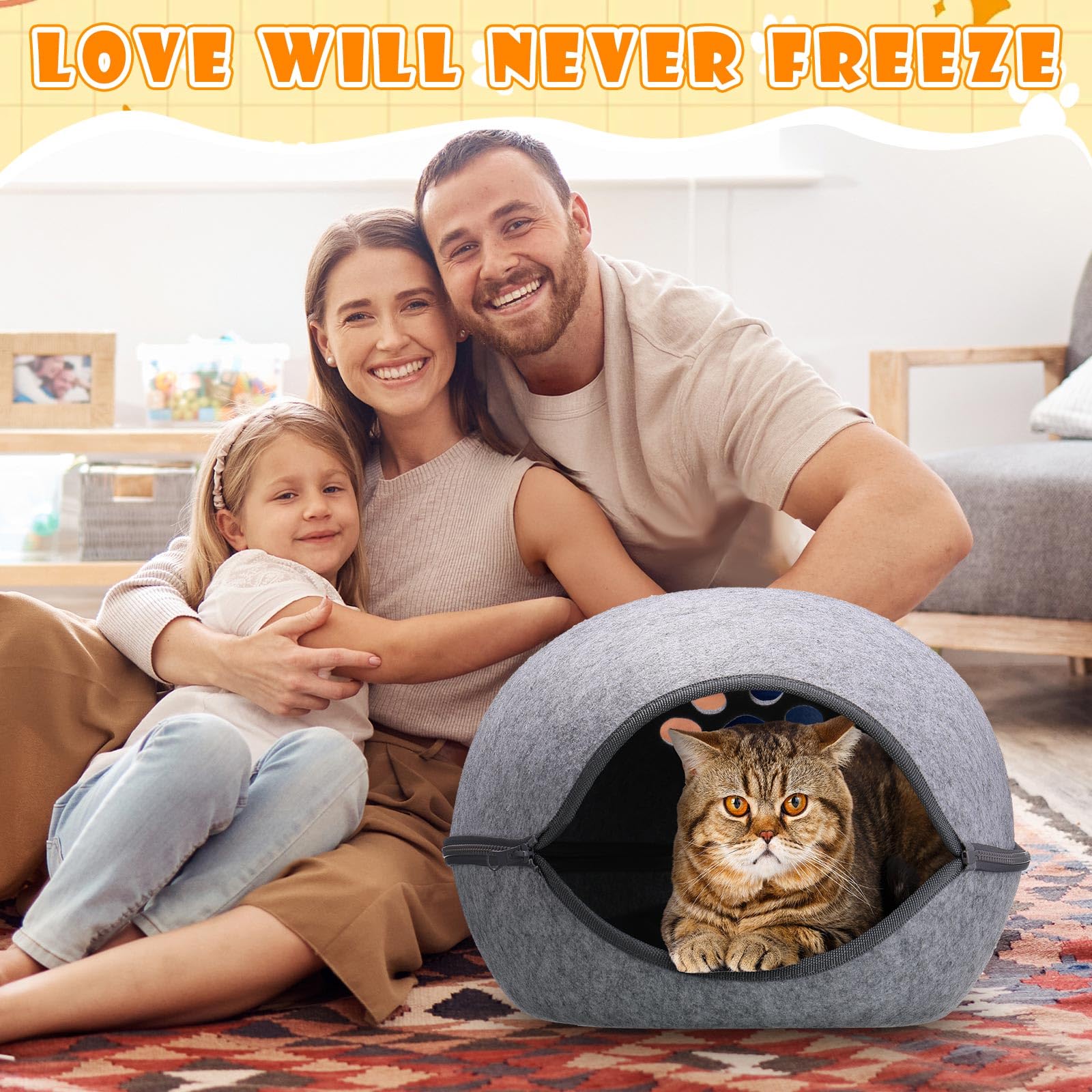 Beeveer cama-gato material fieltro duradero y seguro.