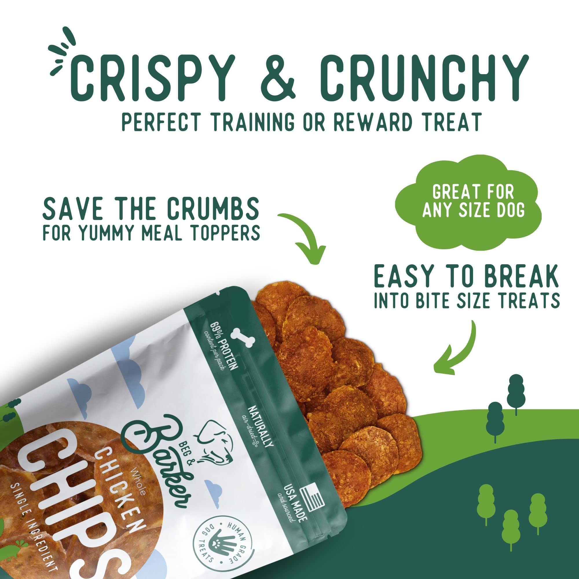 Chips Beg & Barker para adiestramiento canino, premio sabroso