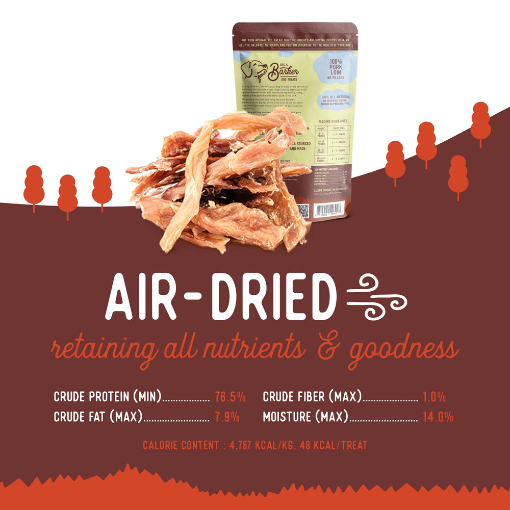 Premio para entrenamiento con jerky de cerdo Beg & Barker