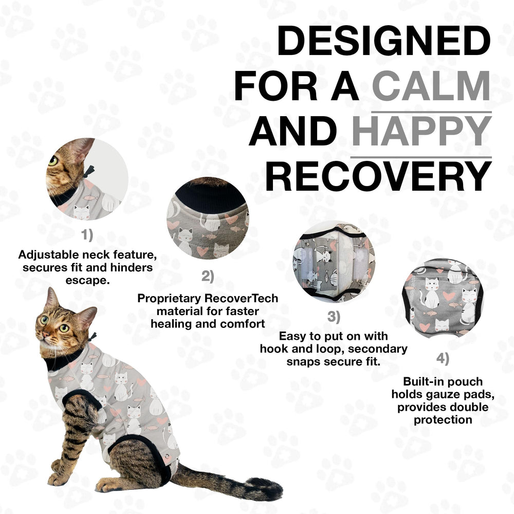 BellyGuard pijama para gato: calor y confort durante la recuperación.