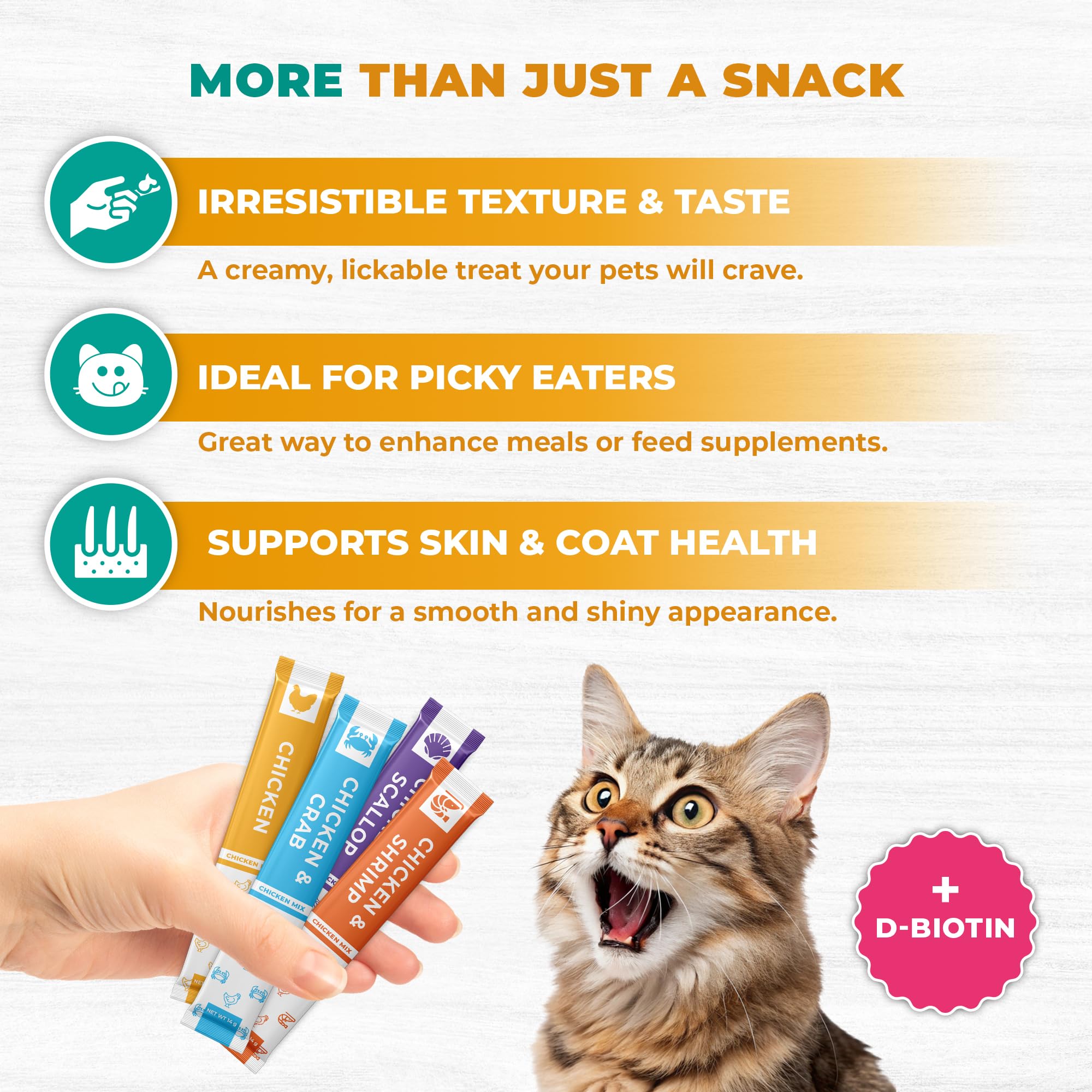 Beloved Pets tubos cremosos de langostino, premio sabroso para gatitos curiosos