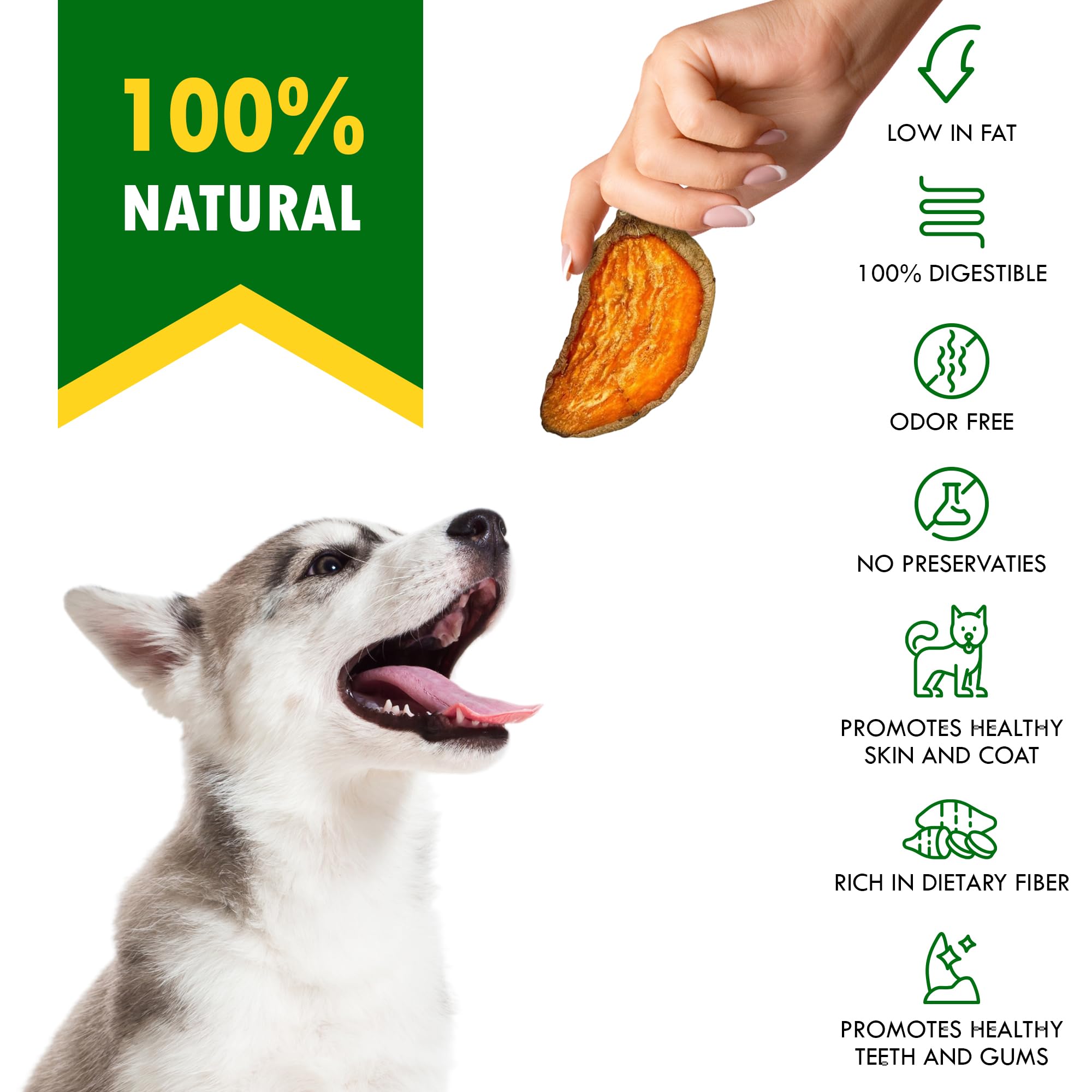 Beloved Pets Snacks patata dulce sin granos para estómagos sensibles.