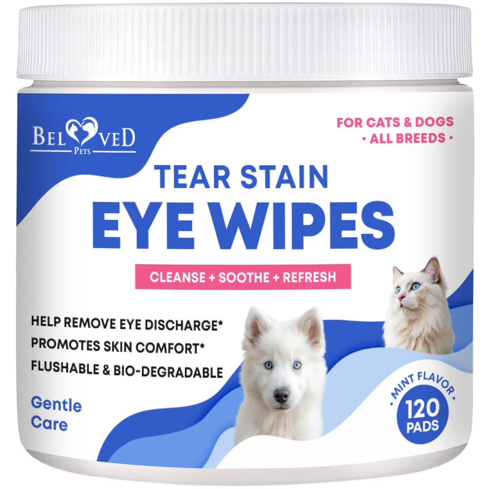 Beloved Pets: toallitas limpiadoras de ojos para perros y gatos, limpieza suave.