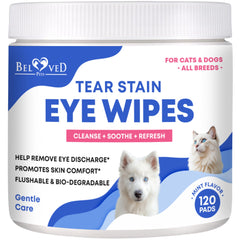 Beloved Pets: toallitas limpiadoras de ojos para perros y gatos, limpieza suave.