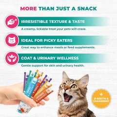 Beloved Pets, tubitos para gatos con sabores atún y pollo, ideal como snack.