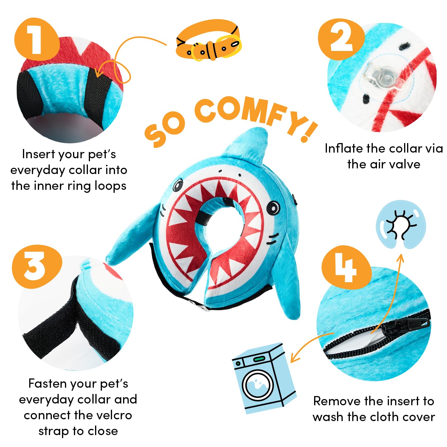 BENCMATE collar inflable con ajuste rápido, ideal para recuperación diaria de mascotas.