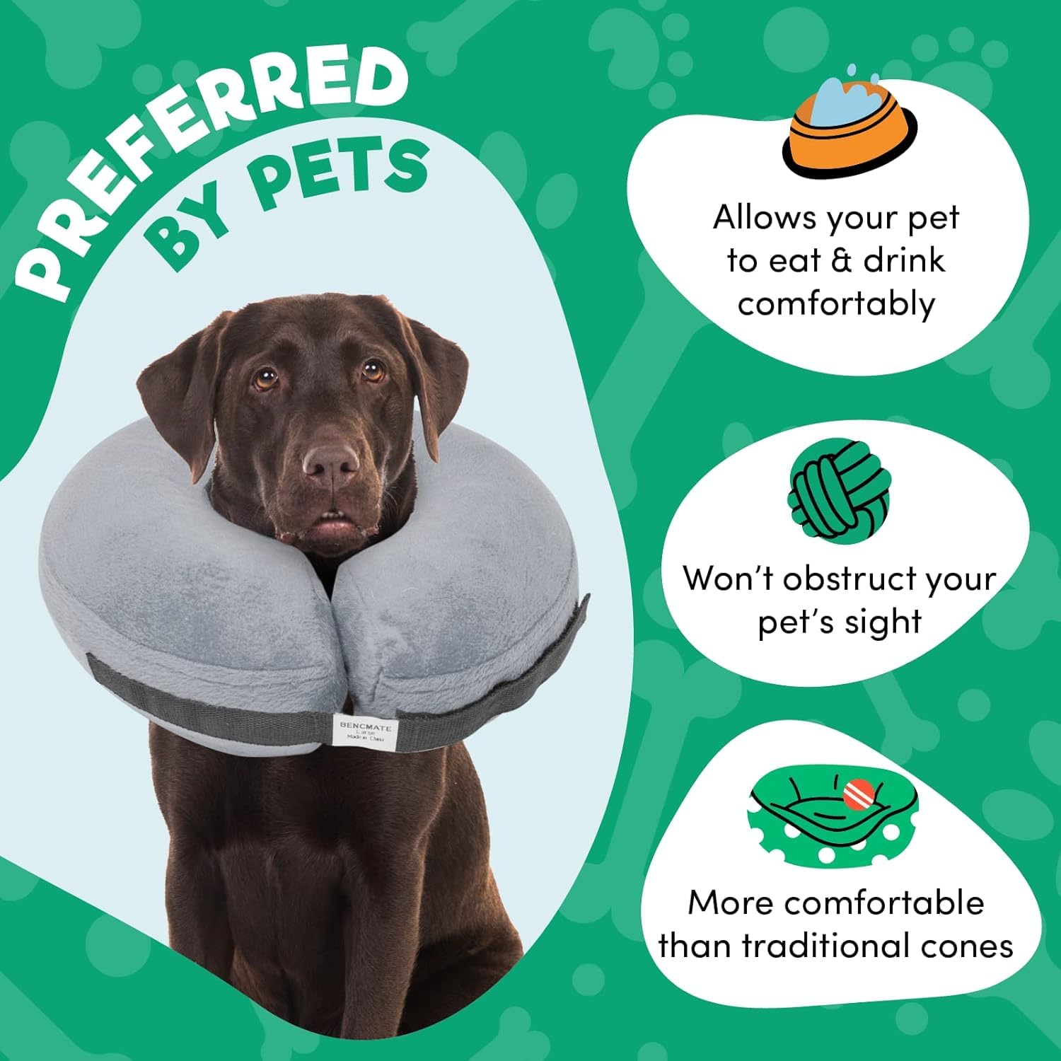 BENCMATE collar inflable para gatos, anillo seguro para recuperación