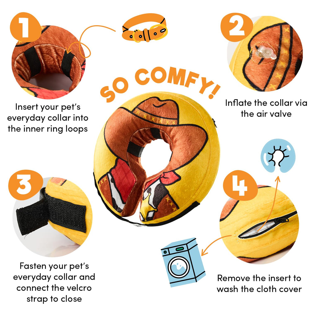 BENCMATE collar inflable en forma de dona para perro, uso diario cómodo y seguro