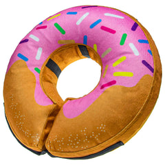 BenCMATE collar inflable donut fresa XL visto de frente, cómodo y seguro durante la recuperación.