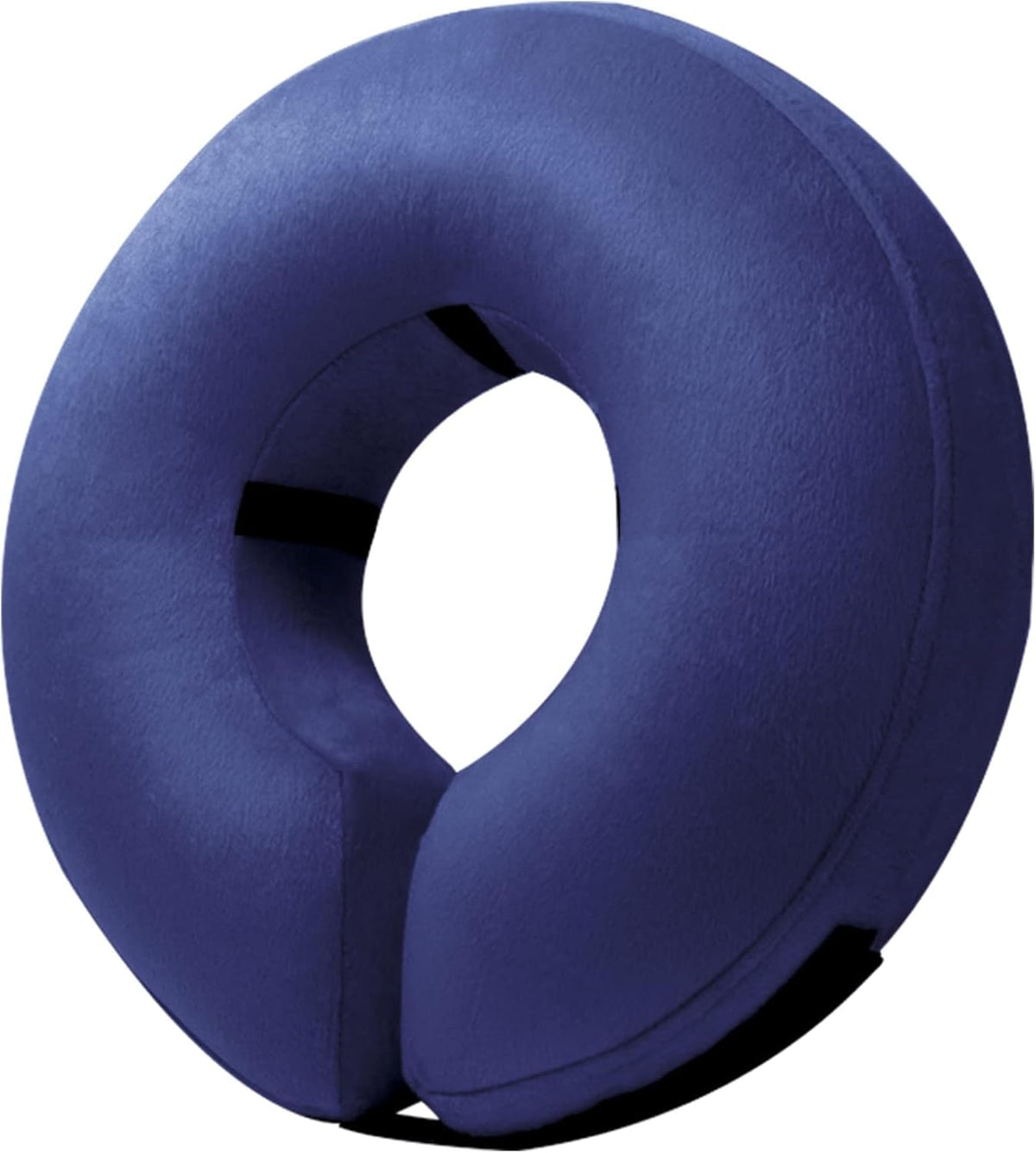BENCMATE collar inflable en forma de dona para perros en azul marino, protege heridas sin bloquear la visión.