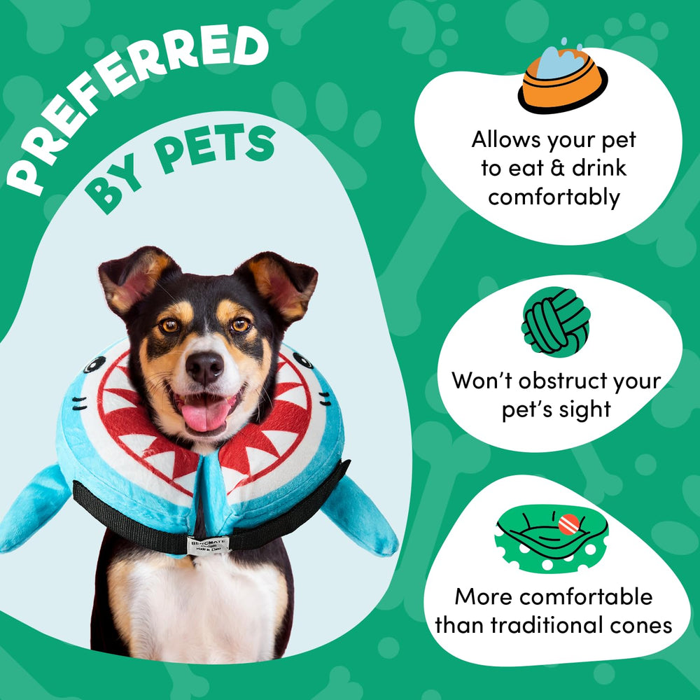 BENCMATE collar inflable, mascota comiendo, permite comer con facilidad sin interferir.